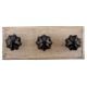 Black Daffodil Ceramic Flower Wooden Hooks